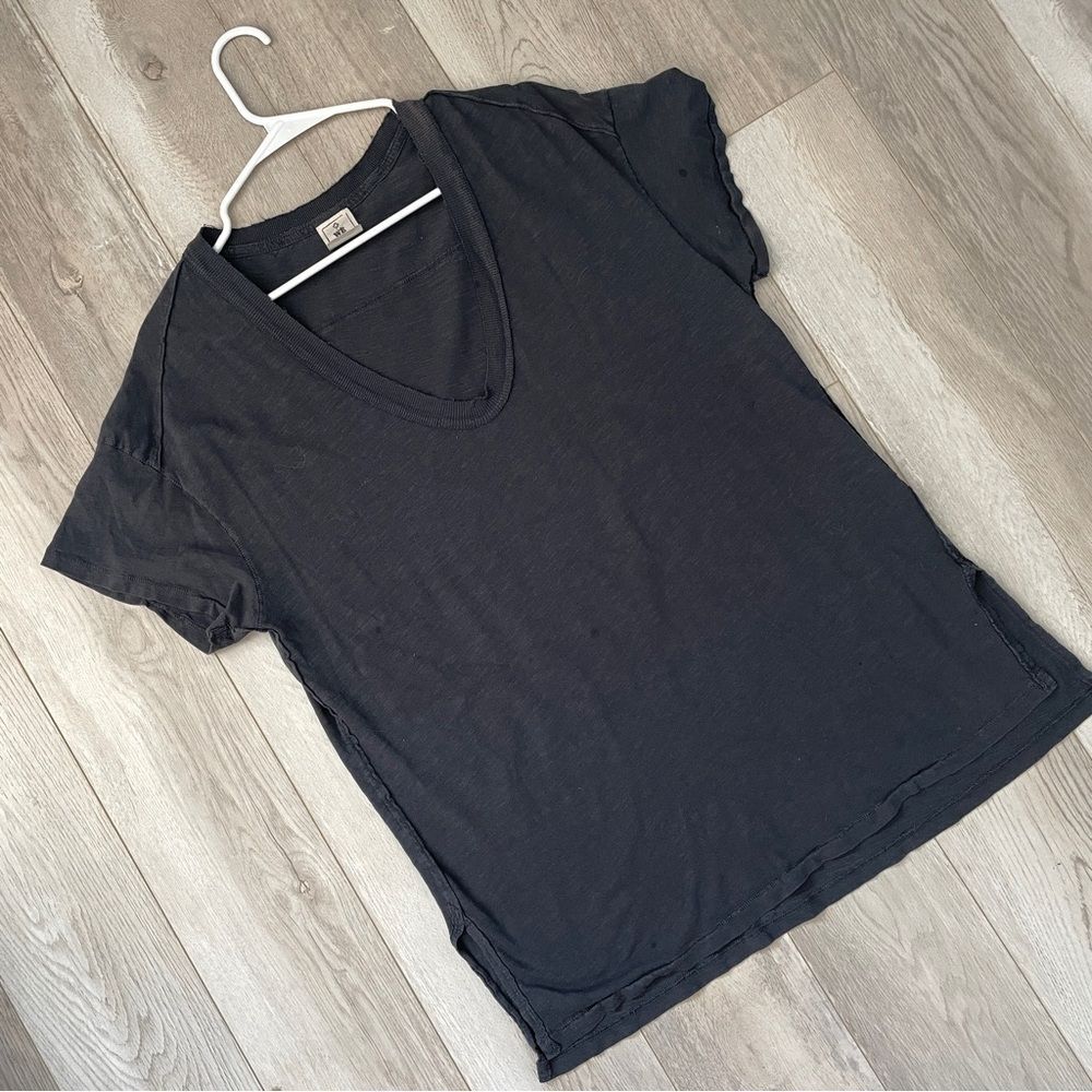 Free People Tshirt v neck oversized flowy womens Gray (xsmall) casual boho